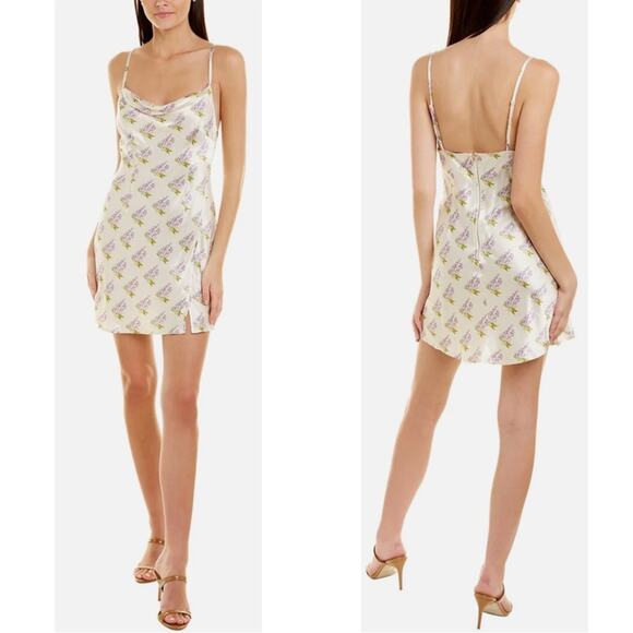 SAU LEE Dresses & Skirts - Sau Lee Gabby Floral White and Purple Slip Mini Dress Size 6
